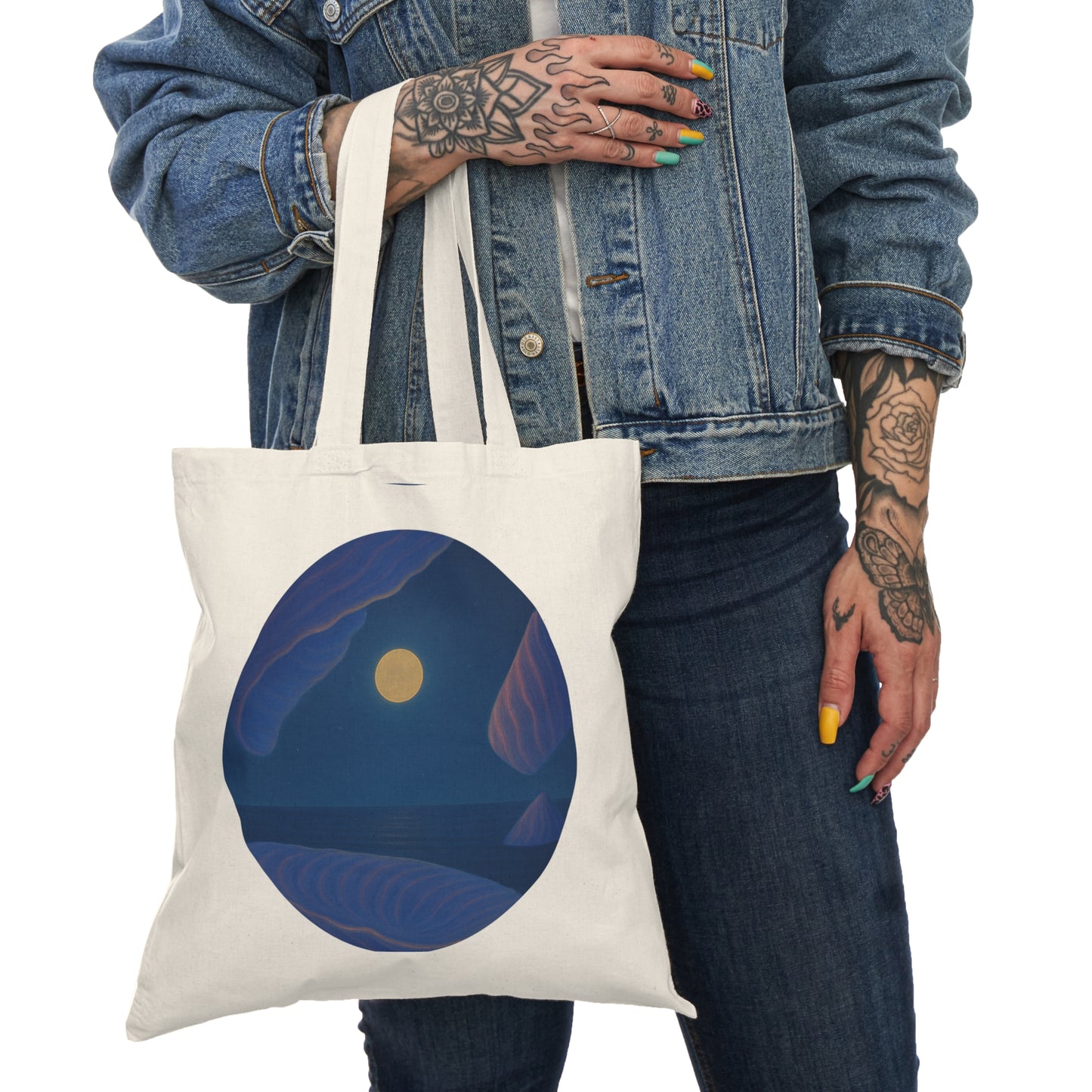 Moonlit Nature Tote Bag - Eco-Friendly Canvas Tote for Eco-Conscious Individuals