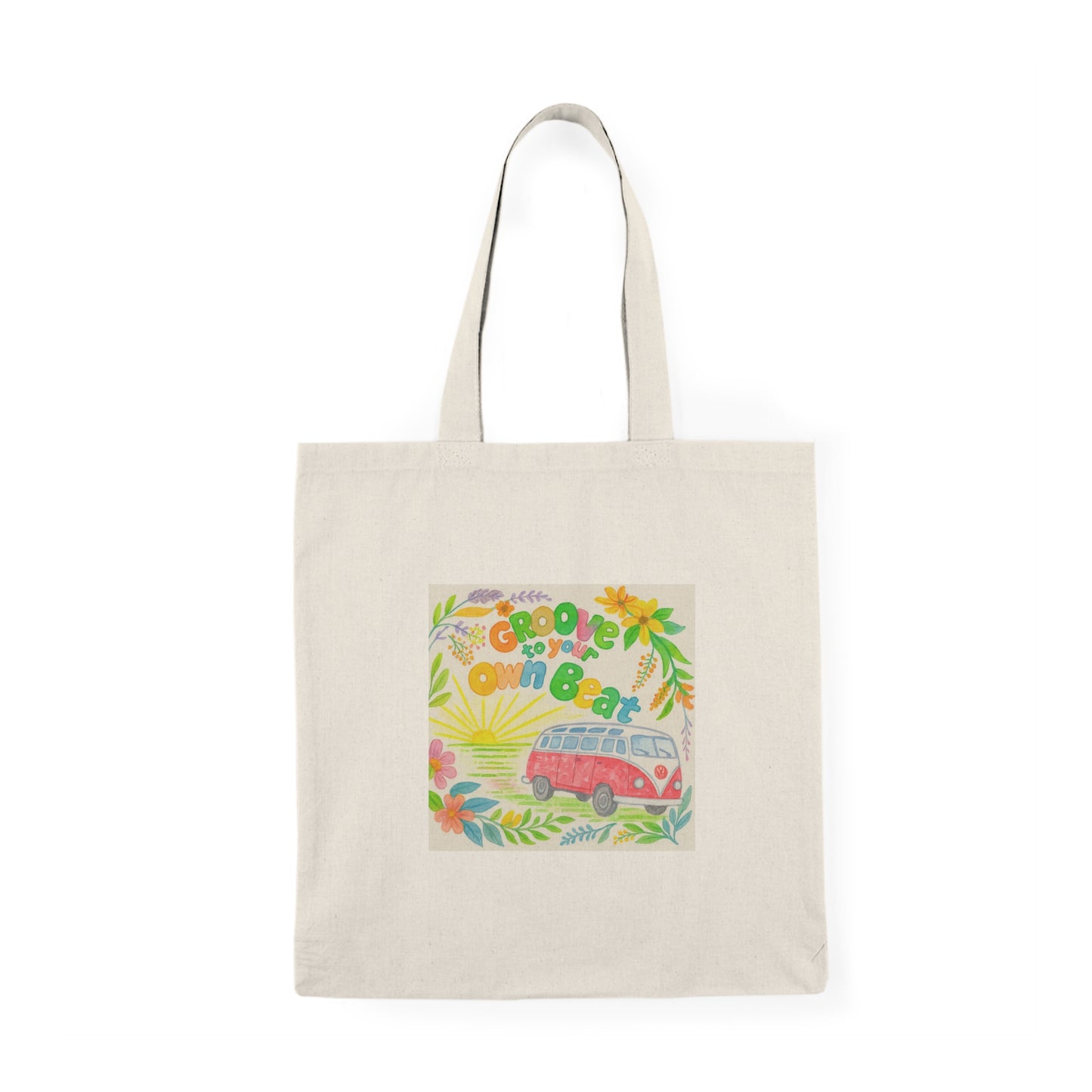 Groove To Your Own Beat Natural Tote Bag - Eco-Friendly Canvas Bag for Music Lovers