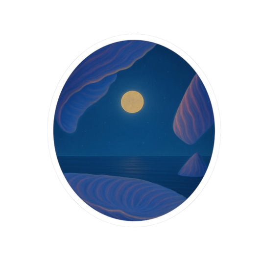 Moonlit Landscape Kiss-Cut Stickers | Serene Night Sky Decor