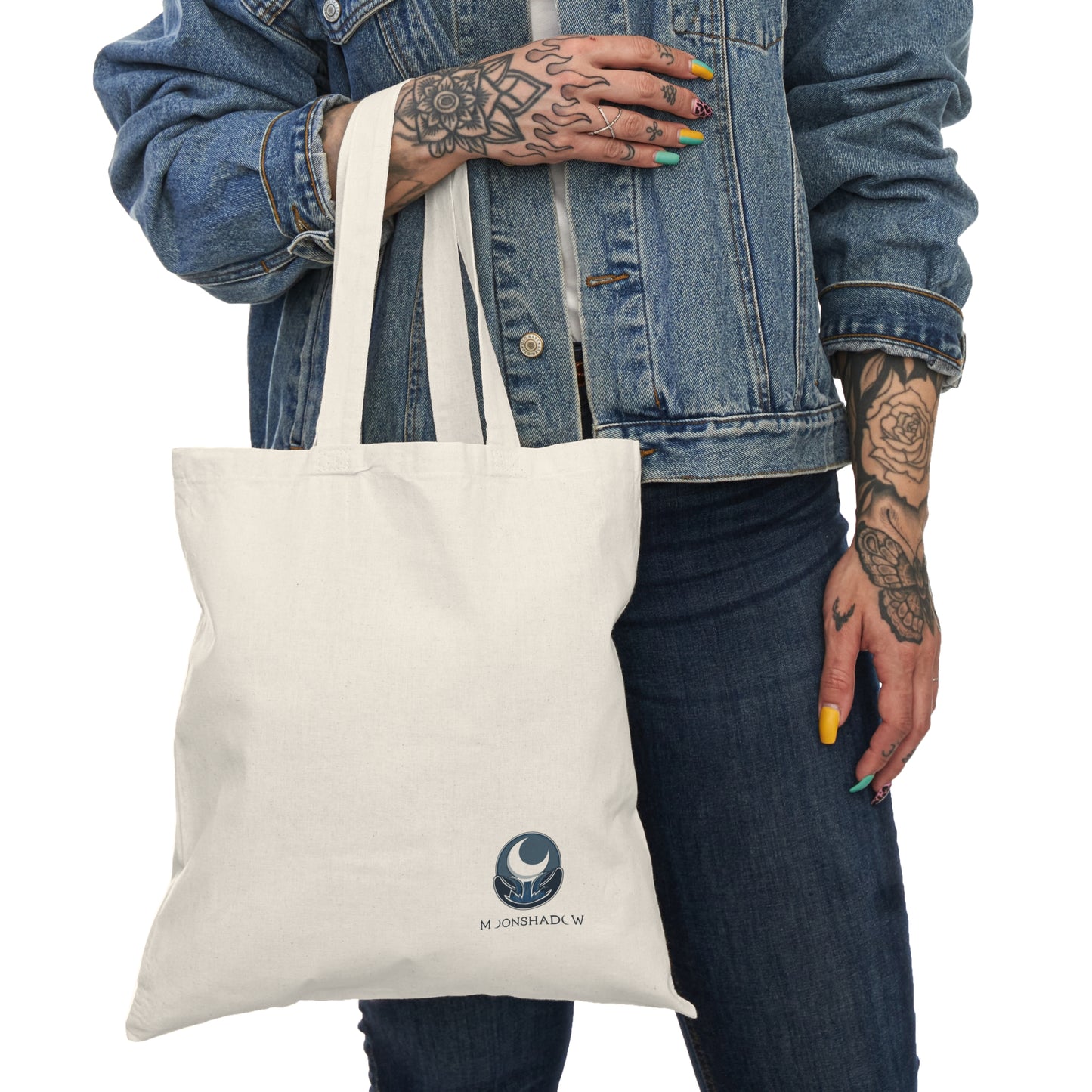 Floral Natural Tote Bag - Eco-Friendly Canvas Bag with Elegant Camellia Design