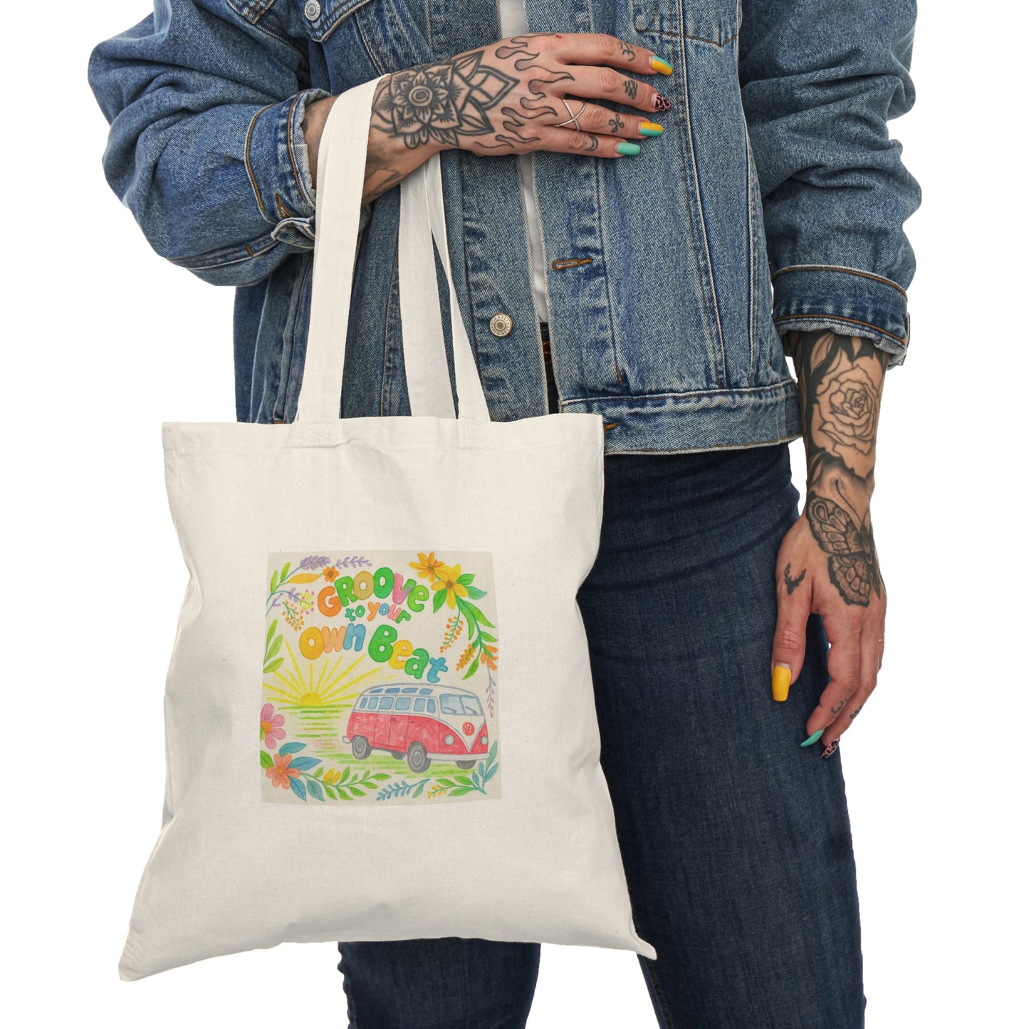 Groove To Your Own Beat Natural Tote Bag - Eco-Friendly Canvas Bag for Music Lovers