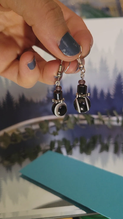 Evil Eye Black And Magnetic Earrings To Center The Mind
