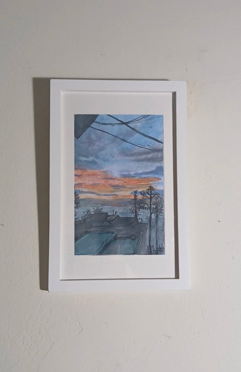 Crimson Sky For the Apple Of My Eye (Framed Original Work) - MoonShadow Creations