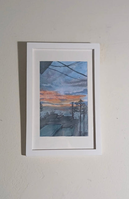 Crimson Sky For the Apple Of My Eye (Framed Original Work) - MoonShadow Creations